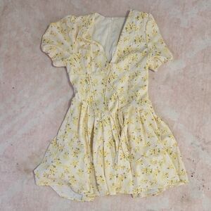 Floral Yellow Kids Dress